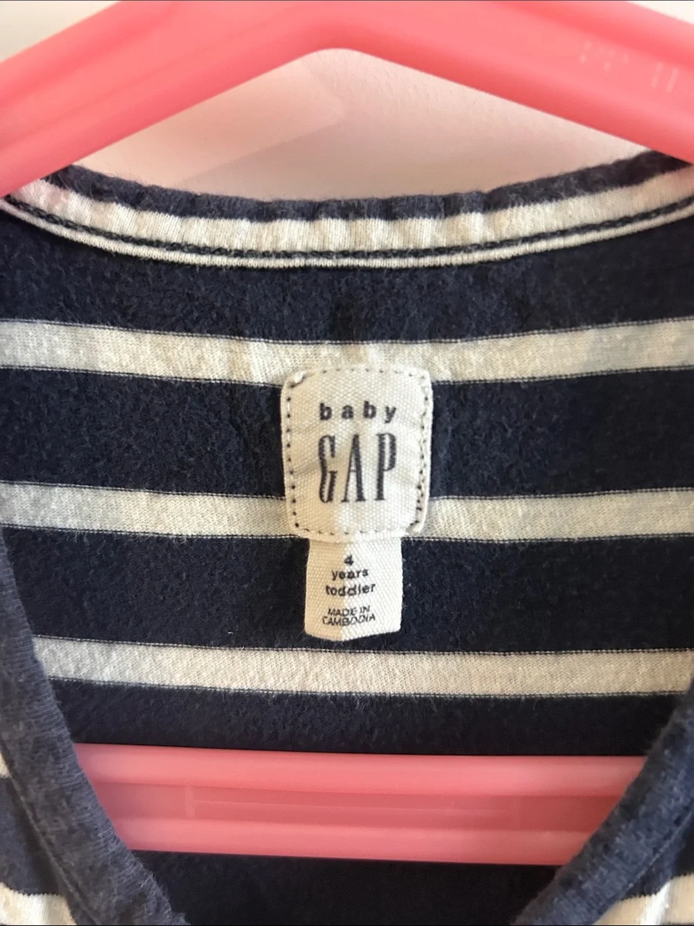 GAP Navy and White Striped Long-Sleeve Girls Dress